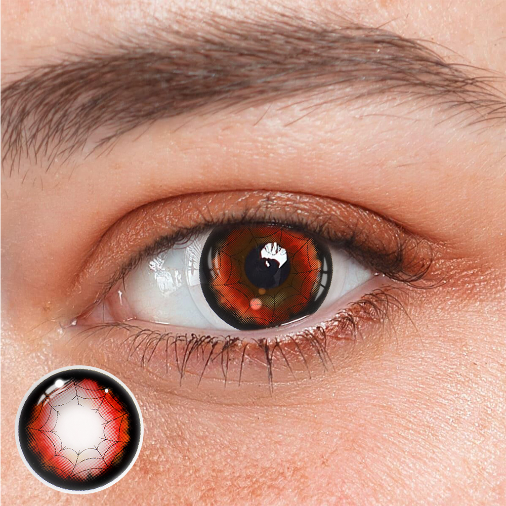 Cosplay Spider Web Red Coloured Contact Lenses